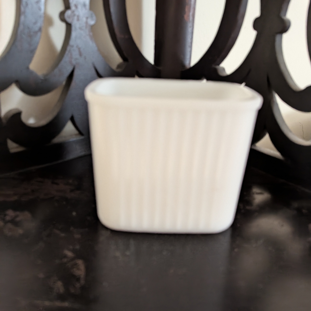 Anchor Hocking Milk Glass Refrigerator Dish.